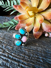 Load image into Gallery viewer, Pink Pearl &amp; Turquoise Ring