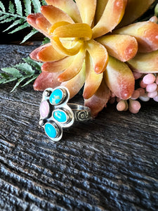 Pink Pearl & Turquoise Ring